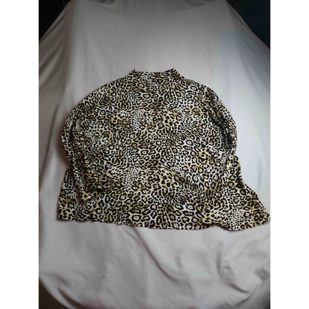 Jones New York Top Womens 3X Leopard Print Grunge Mob Wife Indie Chic Signature